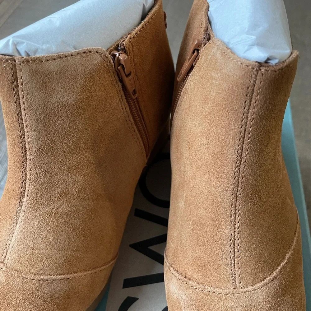 TOMS Youth Suede Wedge Booties